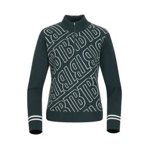 [톨비스트] (여성)로고 자카드 하프집업 터틀넥 니트_GACW0-WSL370_GR1