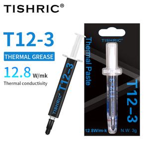 호환  TISHRIC 고성능 열 페이스트 프로세서 그리스 라디에이터 석고 CPU GPU 냉각 선풍기 12.8 W/m-k T12-