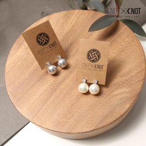 [KNOTXKNOT] 원쁠원 원포인트 크리스탈 웨딩 진주 앤 흑진주 귀걸이