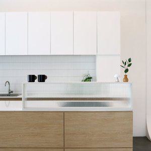 [GS][덕하우스] 아일랜드 주방 유리 파티션 인테리어 가림막 식탁 주방파티션 1200