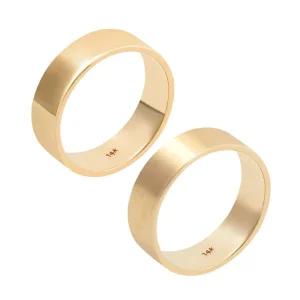 갤러리아 18K 평반지 유광 무광 옐로우골드 F타입