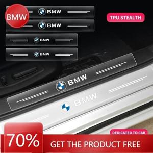 X5 X6 2025 BMW 4pcs 자동차 임계 값 스티커 E90 320 318i 33 용 스크래치 방지 투명 필름 보호대