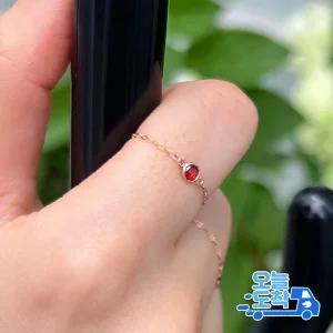 14K 18K 신 모줄 탄생석 큐빅 체인 금 반지