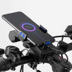 올인원자전거라이트 LED 스마트폰 충전식 블루 대형 거치 후레쉬 조명 안전등 전조등 방수 걸이 거치대vwx0