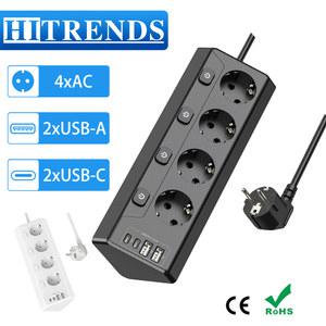 서지 EU 독립 2 소켓 타입 코너 멀티탭 다중 C 콘센트 USB 4 웨이