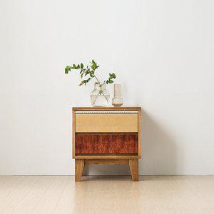 [다하미가구]유크시 거실 침실 소파 틈새 사이드테이블 고무나무 원목 협탁