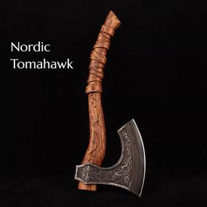 캠핑 호크 방어 용품 토마 생존 절단을위한 액세서리 북유럽 자기 도끼 바이킹 나무