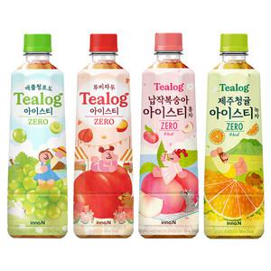 티로그 아이스티500ml 제로칼로리) 납작복숭아6+제주청귤6+루비자두 6개+애플청포도 6개