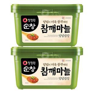 청정원 참깨마늘 양념 쌈장 삼겹살 고기 장류 1kg 2개