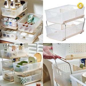 무타공 슬라이딩 선반 싱크대 하부장 정리 2단 레일 주방