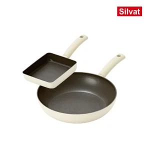 국내생산 향균 99.89% 실바트 순수 IH 프라이팬 2종 세트(18사각/24깊은팬)