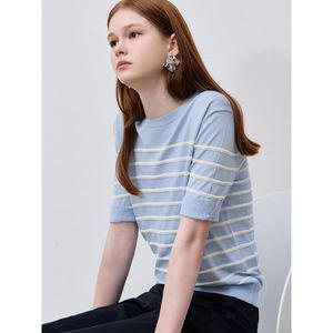 [쉬즈미스]스트라이프 반팔 니트 탑  택가격  118000원 _P392595463