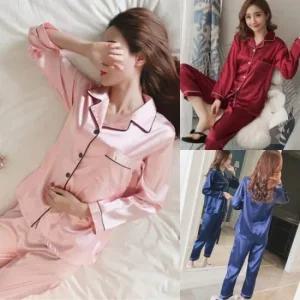 잠옷세트 실크잠옷  파자마 사계절 나이트가운 홈웨어  9293605)