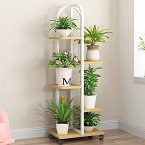 인테리어 거실 화분 받침대 이동식 한쌍 단 화초 다육 거치대 월넛 거실화분정리대