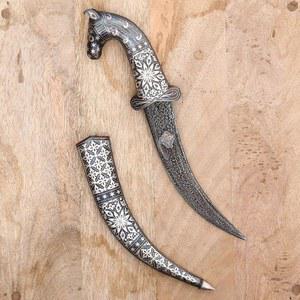온애이 크래프트바티카 얼굴 단검 인도 수제 다마스쿠스 칸자르 무굴 페르시아 예술 골동품 수집품