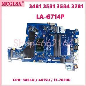 Dell Inspiron/Vostro 3481 3581 3584 3781 노트북 마더보드용 3865U i3-7020U CPU 메인보드가 포함된 LA-G
