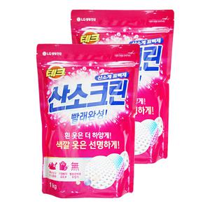 엘지 테크 산소크린 가루형 산소계 표백제 1kg 2개 세탁 빨래 분말