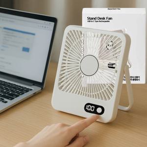 플러스원 5단 무선선풍기 휴대용 & 탁상용선풍기