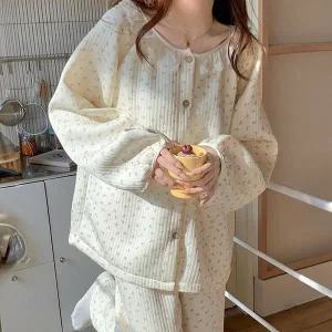 [하프클럽/셀러허브_여성트랜드패션]ONM 여성 누빔 잠옷 상의 긴 바지 예쁜