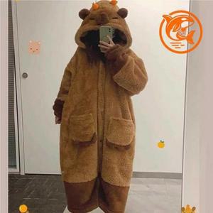 따뜻한 캐릭터 홈웨어 패밀리잠옷 잠옷 후드 (3pmb6)