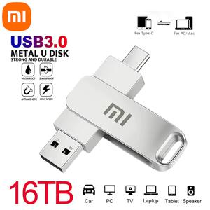 대용량usb Xiaomi 16TB 플래시 드라이브 USB 3.0 초고속 전송 금속 미니 U 디스크 펜 C 메모리 방수 SSD