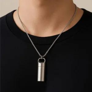 스테인레스 비상약 약통 목걸이 휴대용 밀폐 약보관함 펜던트