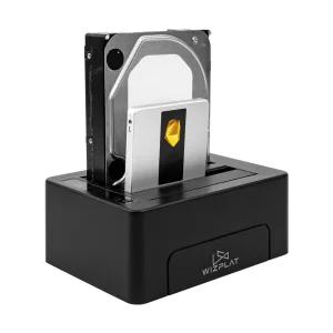 위즈플랫 WIZ-3082C 2베이 하드 도킹스테이션 외장하드케이스 USB3.2 C타입 HDD SSD 데이터 복제