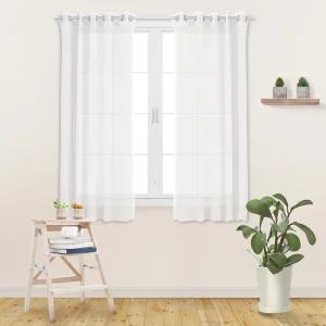 아일렛형 네추럴 소프트 쉬폰커튼 작은창 화이트 2P