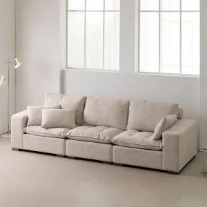 트리플 웨스턴 구스 패브릭 4인용 소파  쿠션증정