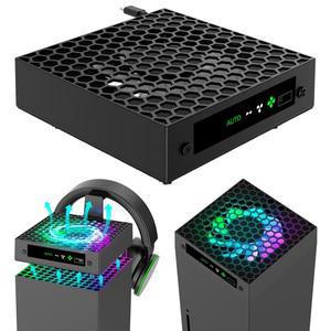 Xbox 시리즈 X용 RGB 냉각 선풍기 온도 조절 헤드셋 보관 가능 궁극의 게임 경험