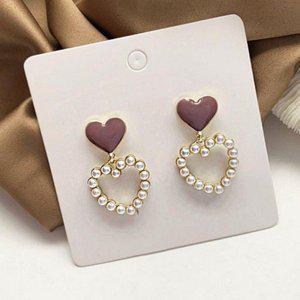 보석 이어링 심플 진주 귀걸이 링귀걸이 큐빅 예쁜 여성 데일리 하트 주얼리 더블 딱붙는 패션