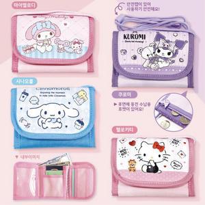 3단 찍찍이 지퍼 동전지갑 산리오 목걸이 지갑 목걸이카드명찰 초등학생지갑