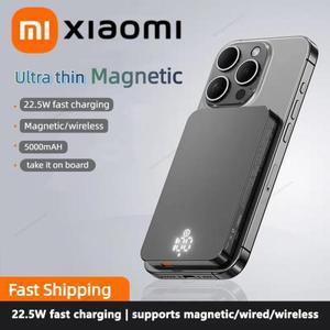 Xiaomi 울트라 슬림 10000mAh 무선 보조베터리 Magsafe 고속 충전 iPhone Samsung 용 고용량 배터리 LED 디