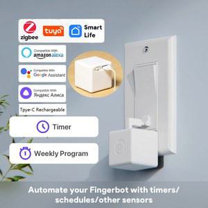 1/3Pcs Tuya Zigbee Tpye C 충전식 스마트 터치 핑거봇 플러스 로봇 버튼 푸셔 암 지원 Alexa Google Home Alice