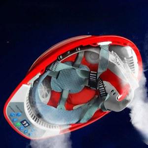 선풍기 현장 여름시원한 하이바 공사 선풍기모자앞선풍기보강판옐로우