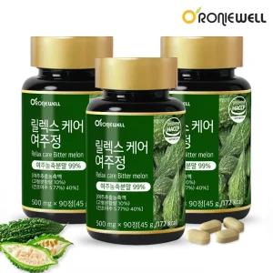 로니웰 릴렉스케어 여주정 90정 3통 (9개월분) / 국내산 여주환 여주분말