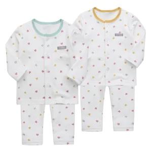 [그린베베] 영유아 봄가을용_쁘띠하트 면 내의/아기옷/아기내복/실내복/남아/여아/상하세트/순면/KC인증/국내원단