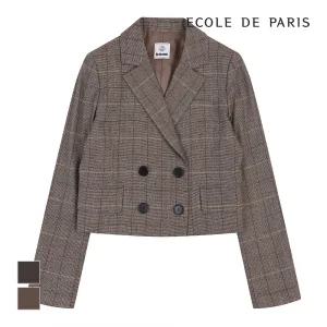 [에꼴드파리/드라로얄] 체크 더블버튼 자켓_RB2XWJA005Z