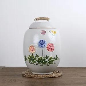 국산 민들레 쌀독 쌀통 10kg 소금항아리 현관소금 쌀독 쌀항아리 여주쌀독 도자기쌀독 쌀보관통