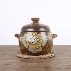 여주쌀독 분청 해바라기 쌀항아리 잡곡단지 3 4kg 쌀독 쌀항아리 여주쌀독 도자기쌀독 쌀보관통