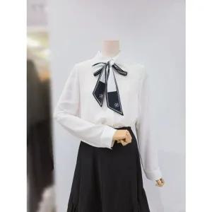 [갤러리아] [SOUP] 프린트 타이 탈착 카라 블라우스 SB9LS35