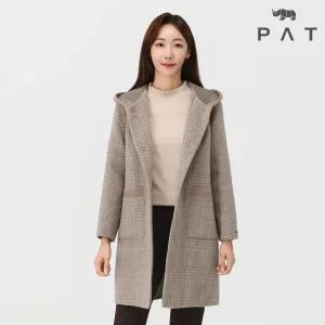 [PAT 여성] 프리미엄 체크 알파카 핸드메이드 코트_1J81103