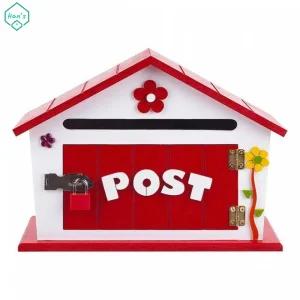 자물쇠 플라워 우체통 인테리어 부 레드 post 클래식 레트로 편지