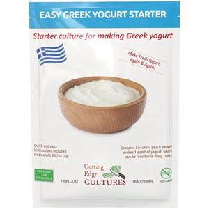 24시간 만에 요거트 메이커 없이 크리미하고 하며 홈메이드로 만든 그릭 스타터 필요 없음 전통적인 비 GMO 무첨가물 또는 방부제 케토와 저탄수화물 친화적인 슈퍼 굿으로 각각 1쿼터에 2팩씩 홍보 (그릭 스타터)