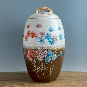 투톤분청 코스모스 20kg 쌀독 현관 소금 항아리 잡곡단지 소금항아리 현관소금 쌀독 쌀항아리