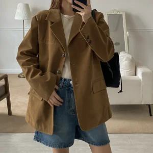 [트랜디오버핏] 뮤트톤 빈티지 스웨이드 자켓