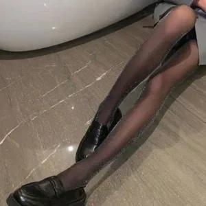 [옷자락] 여성 섹시룩 펄 반짝 포인트 망사 롱 팬티 스타킹