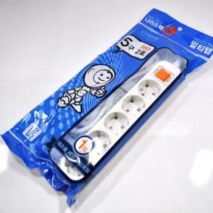 MAGICCLEAN 나이스텍 멀티탭 5구 2호 차단 일반 (1.5M)