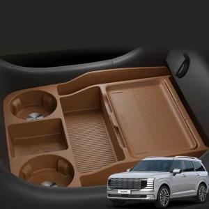 지파츠 디올뉴 팰리세이드 LX3 7인승 하단 콘솔 트레이 2단 수납 TPE 논슬립 실리콘 커버