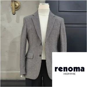 [갤러리아] 레노마 25FW 신상 하운드 투스 체크 모직 브라운 자켓 RRDIBJ91A